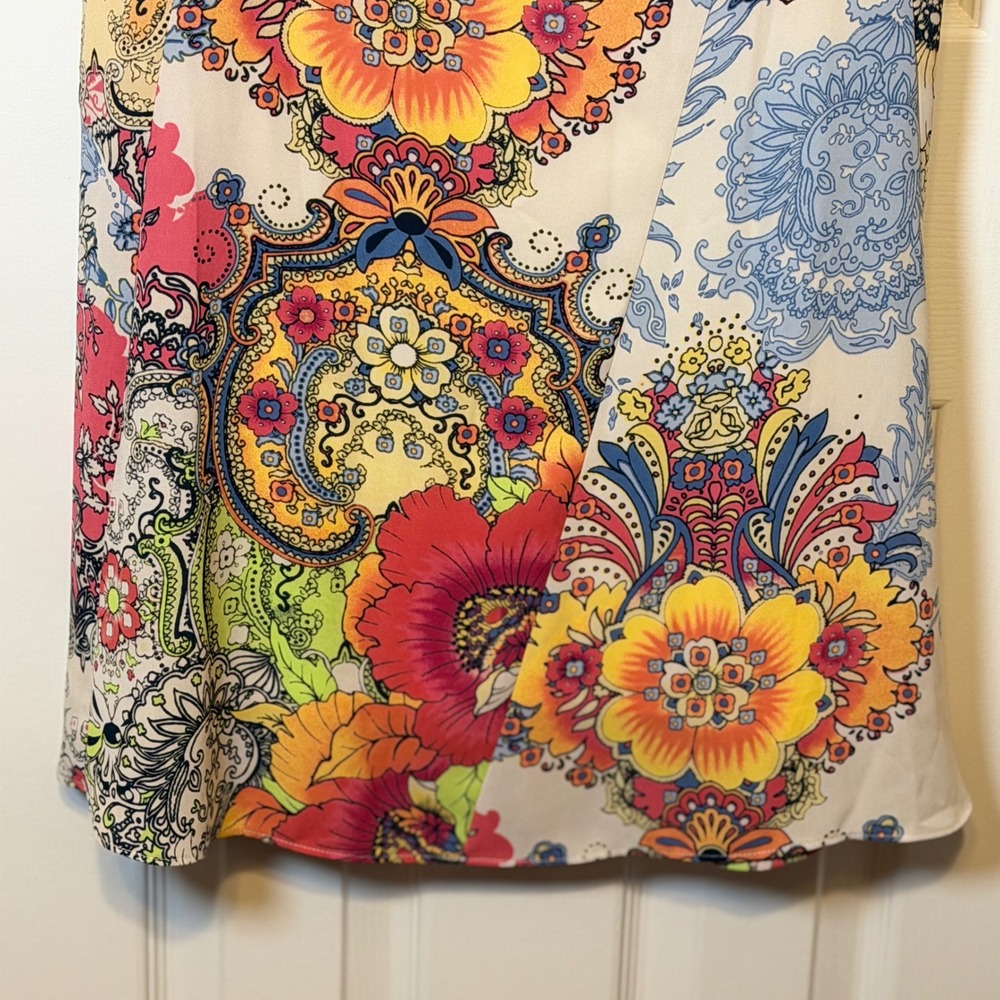 NEW Chicos Patchwork Floral Maxi Skirt Multicolor Pink Paisley Skirt Chicos 3 XL - Picture 4 of 13